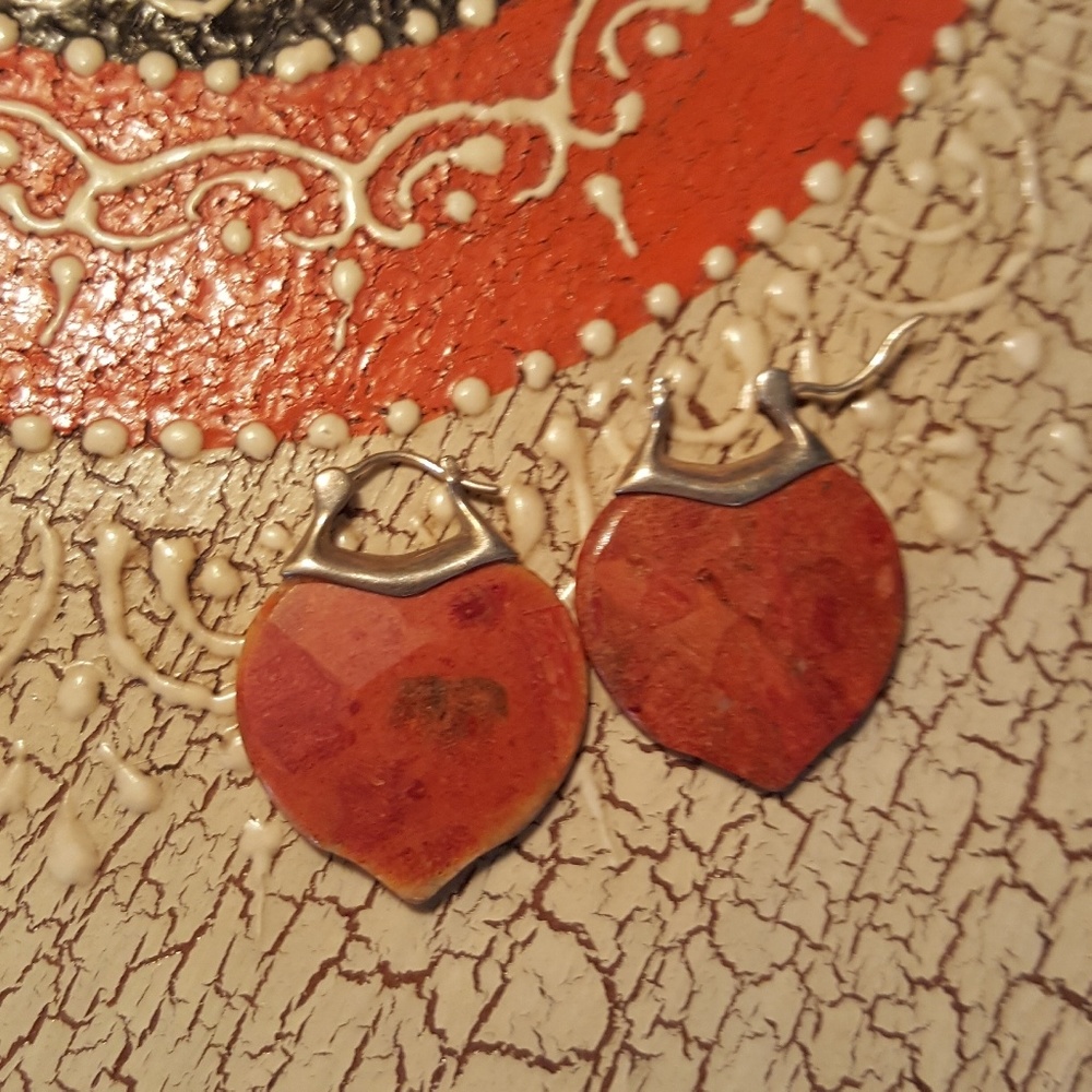 Carnelian and silver earrings